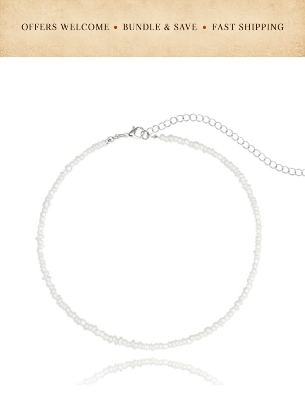 Boho Rice Beaded Choker Necklace Seed Bead Lobster Clasp Women